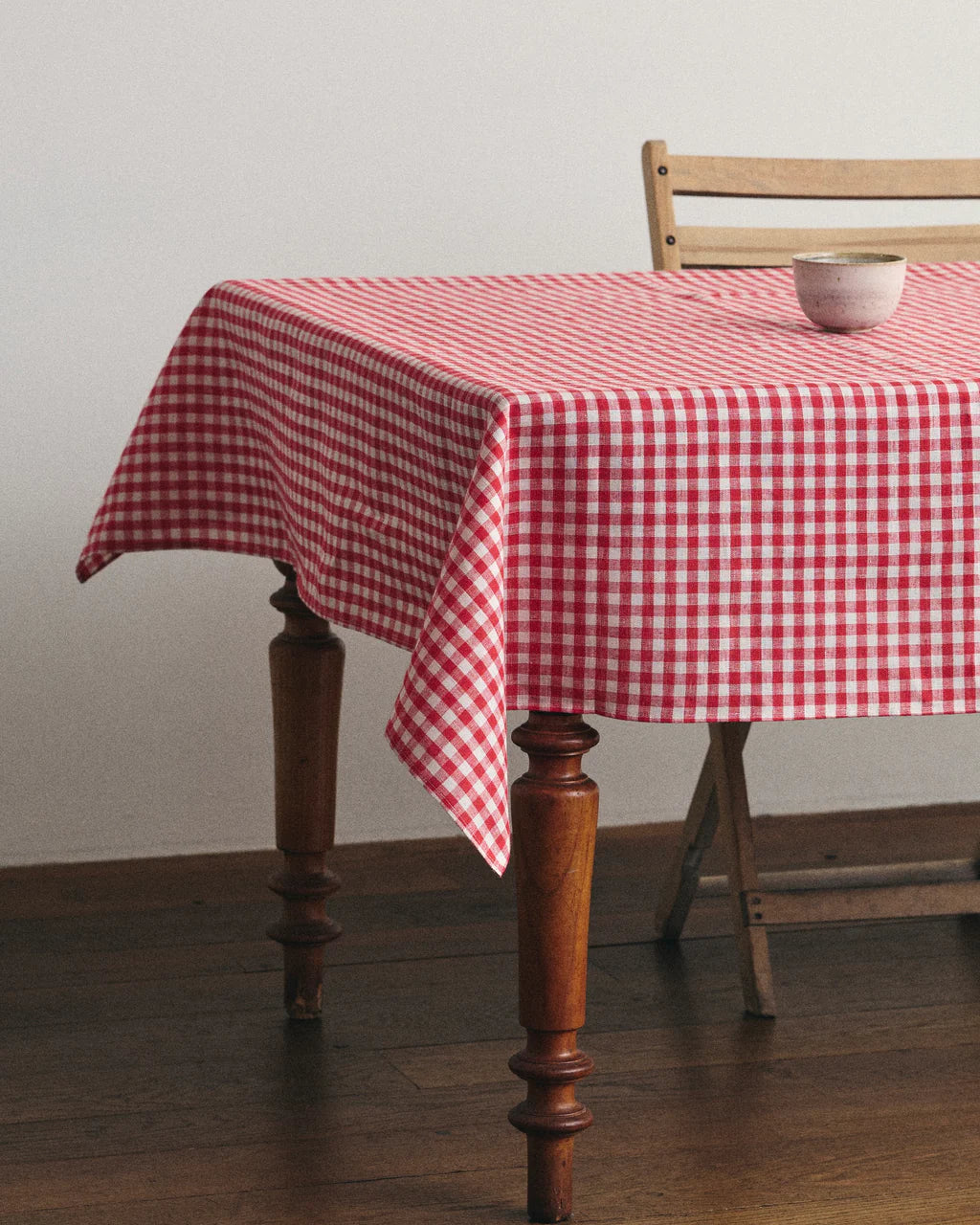 Fog Linen, Red and White Check Linen Tablecloth, Red and White / Small- Placewares