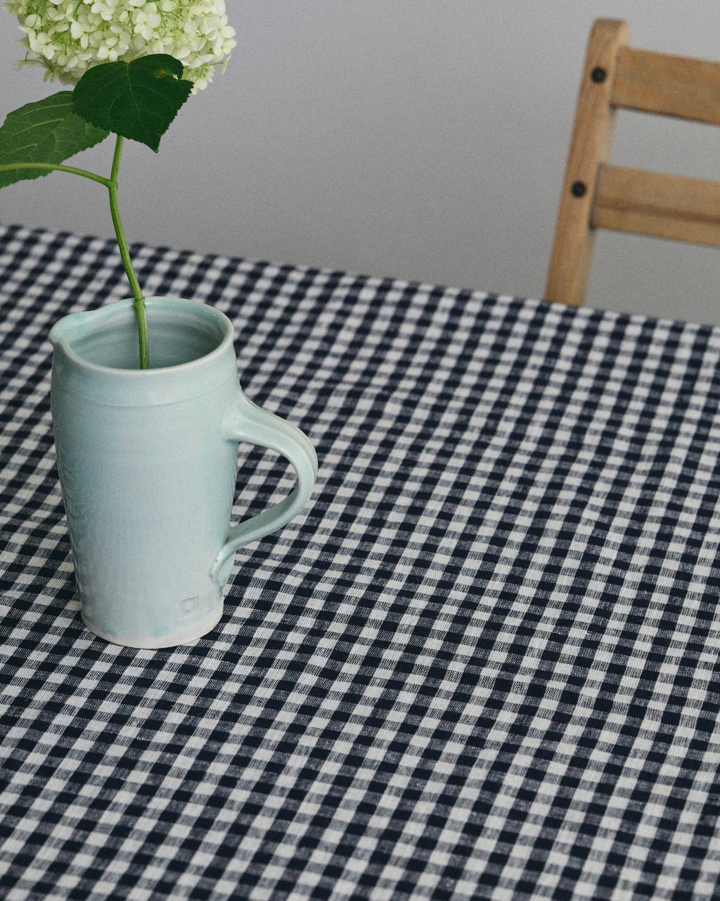 Navy and White Check Linen Tablecloth, Dining, Placewares, 