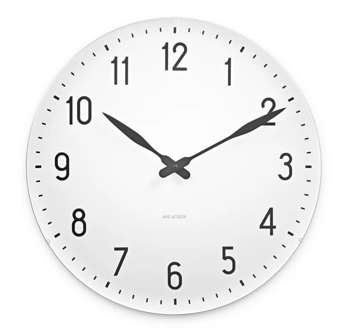 Arne Jacobsen, Station Wall Clock, Ø 18.9" / White- Placewares