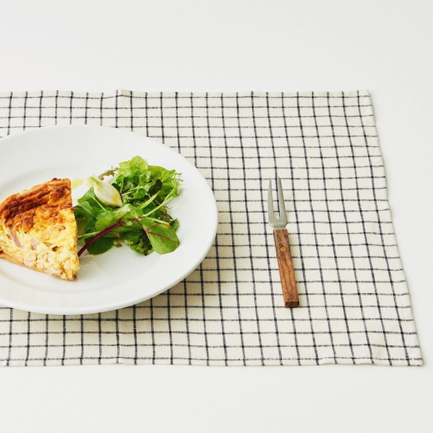 Fog Linen, Japaense Linen Placemat, ivory & navy grid, - Placewares