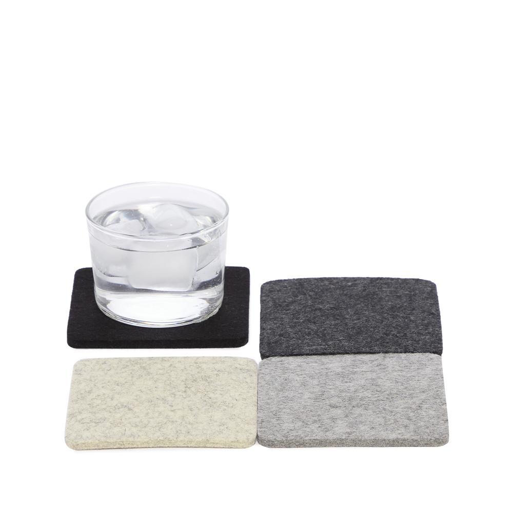 Graf Lantz, Square Multicolor German Felt Coasters, 4-Pack, Noir- Placewares