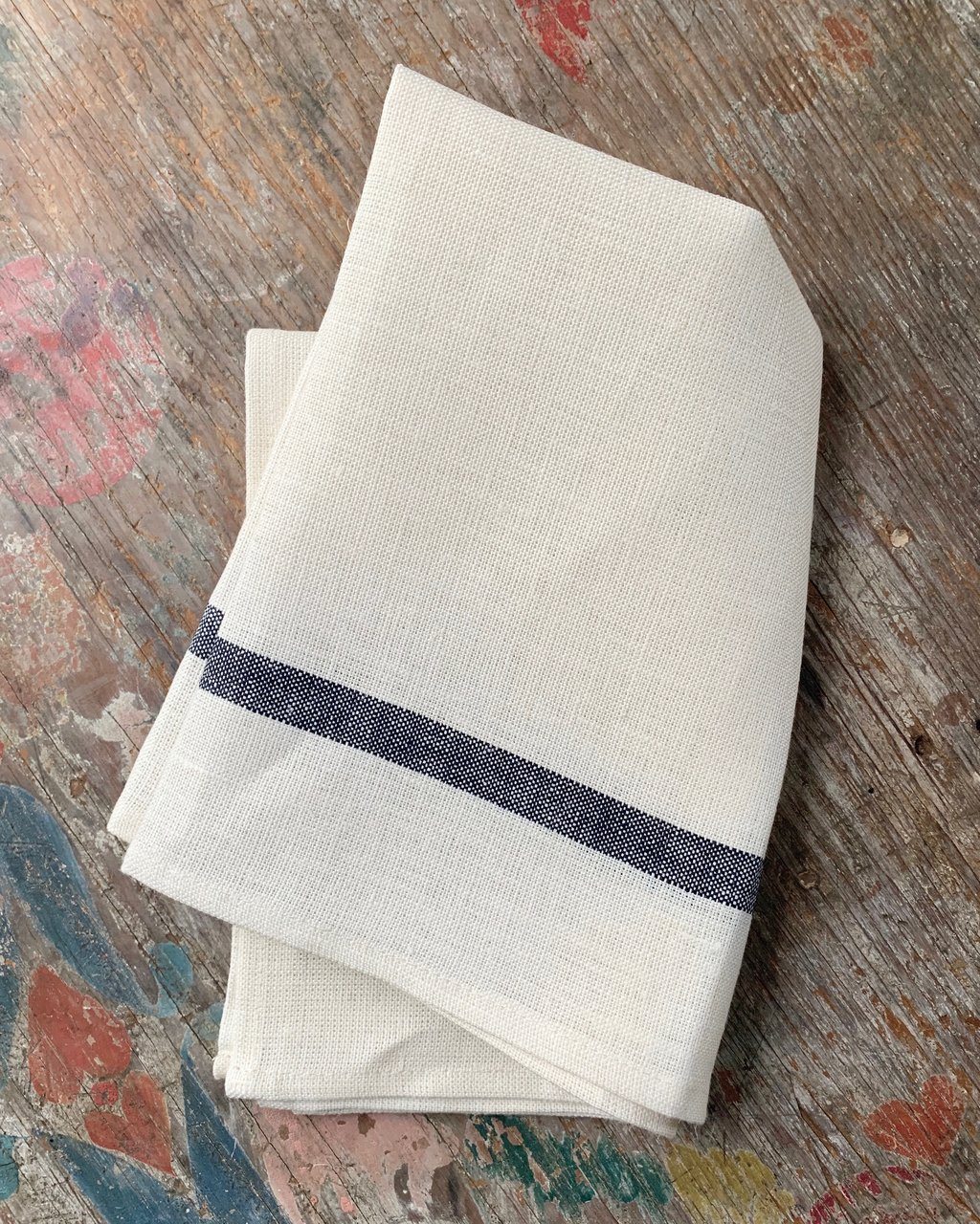 Japanese Linen Stripe Hand Towel - Black/Grey