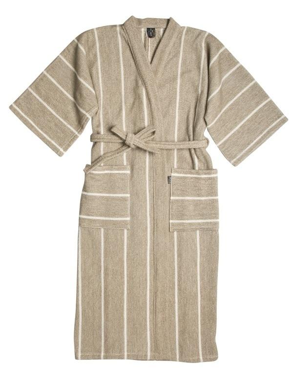 Jokipiin, Unisex Finnish Linen Bath Robe - Natural, S / Tan / Beige- Placewares