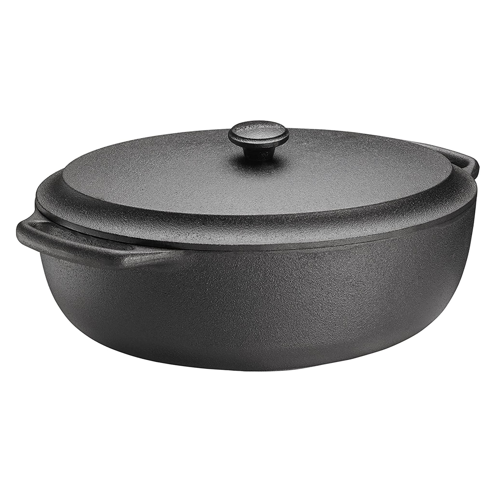 Swedish Cast Iron Oval Casserole with Lid, 4 qt