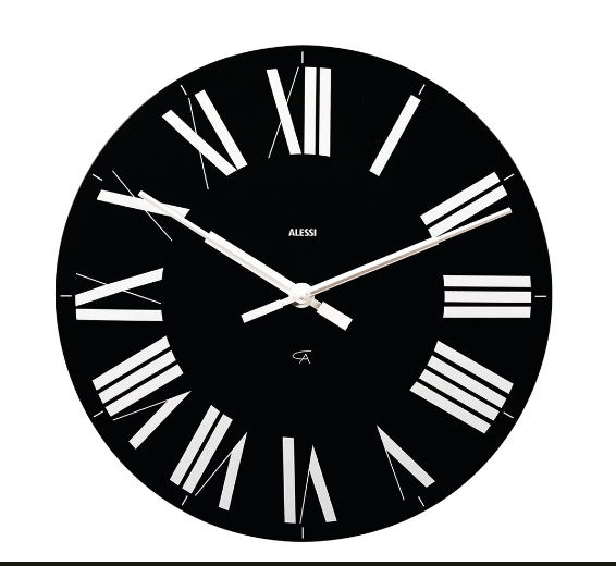 Alessi, Firenze Wall Clock, Black- Placewares