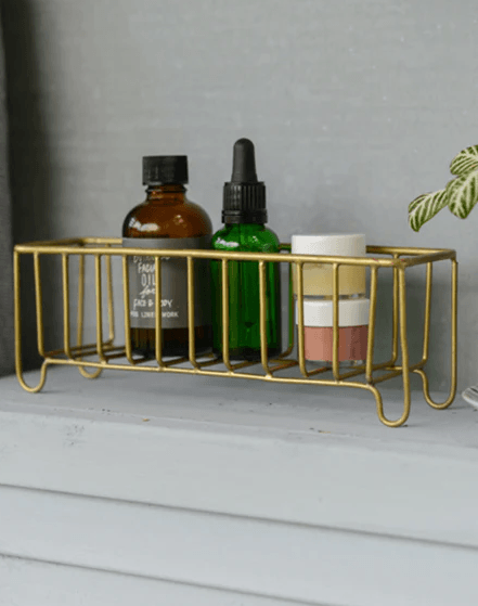 Fog Linen, Brass Wire Basket, narrow, - Placewares