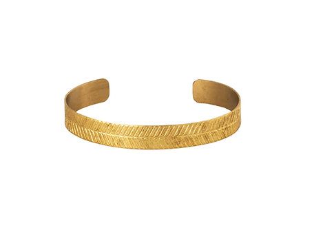 Fog Linen, Handmade Brass Herringbone Bracelet, Slender- Placewares