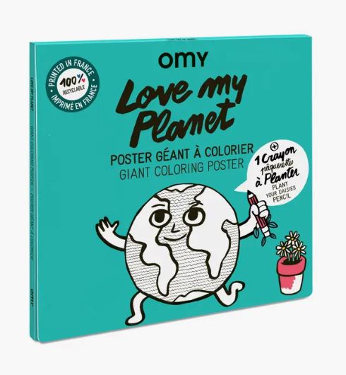 Love My Planet Giant Poster with Daisy Seeds Pencil, For Kids, Placewares, 