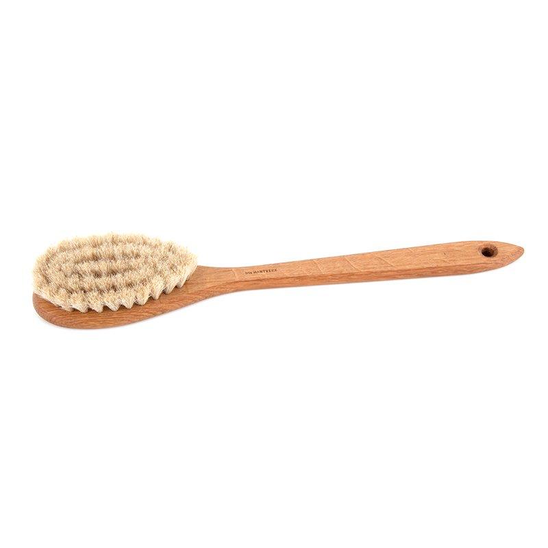 Iris Hantverk, Handmade Oak and Horsehair Bath Brush with Handle, - Placewares