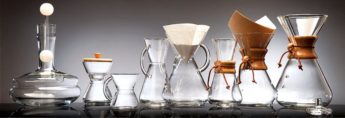 Chemex 8-Cup Glass Pour-Over Coffee Maker with Natural Wood Collar